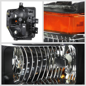 Black Housing Headlight Lamp Light Amber Reflector For 08-10 Super Duty F-Series-Lighting-BuildFastCar