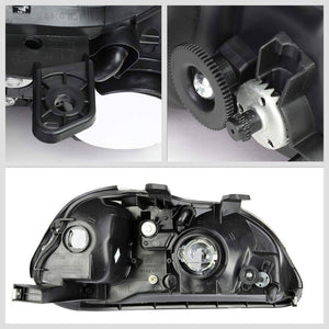 Black Housing Clear Lens Reflector Headlight For 96-98 Civic 2/4 Door 6th Gen-Lighting-BuildFastCar