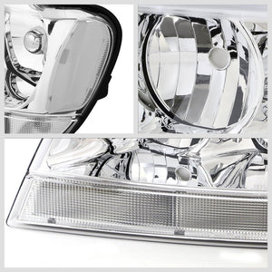 Chrome Housing Reflector Headlight+Clear Side For Jeep 99-04 Grand Cherokee WJ-Lighting-BuildFastCar