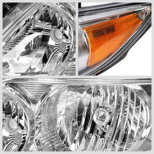 Chrome Housing Reflector Headlight+Amber Corner For Toyota 09-10 Corolla E140-Lighting-BuildFastCar