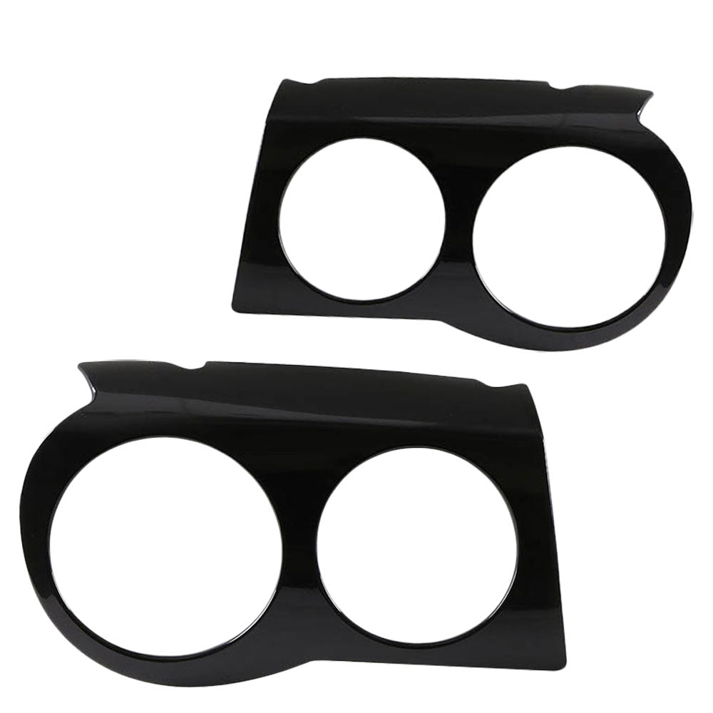 Pair Left & Right Glossy Black Headlight Cover Bezel Eyelid Trim For 05-10 Chrysler 300 C