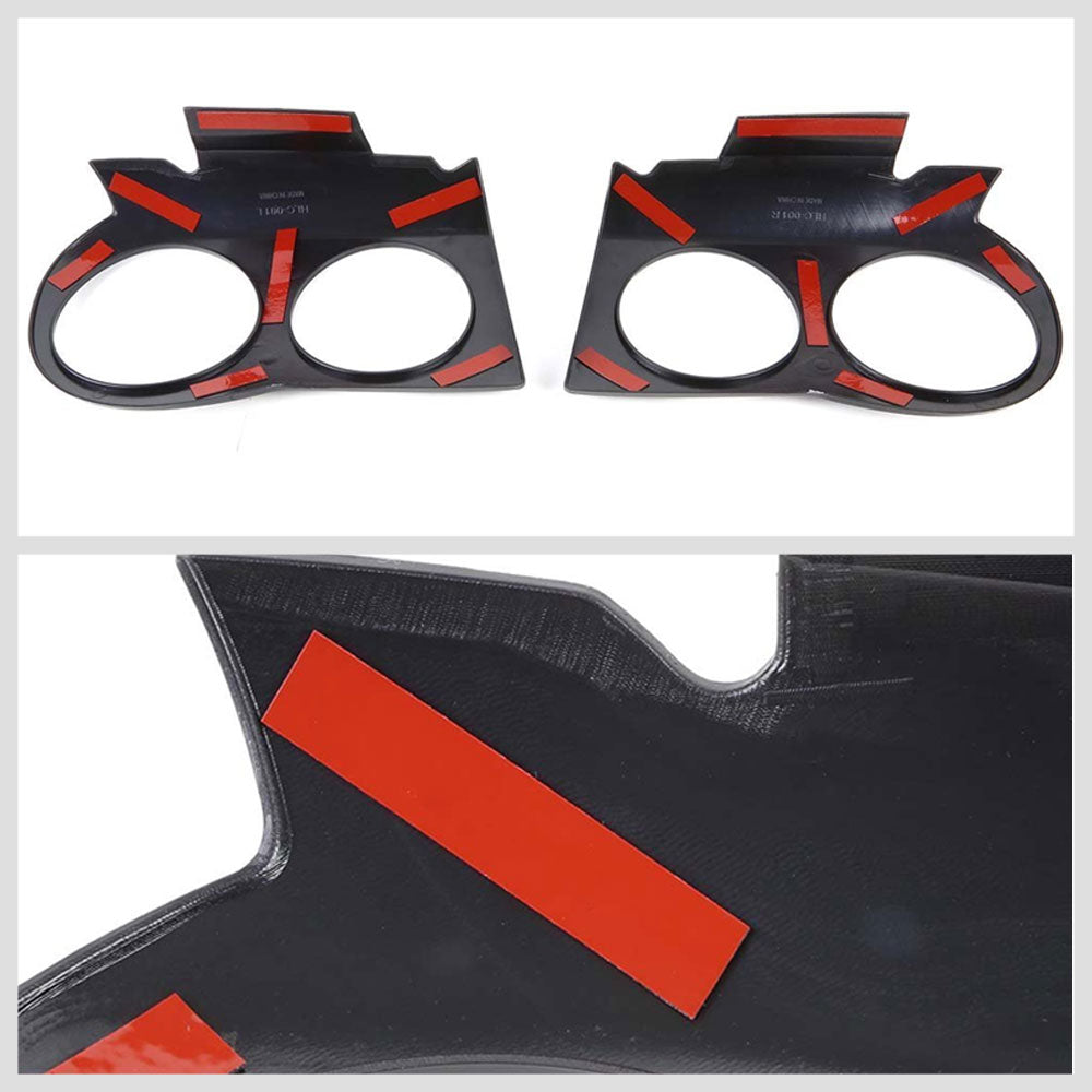 Pair Left & Right Glossy Black Headlight Cover Bezel Eyelid Trim For 05-10 Chrysler 300 C