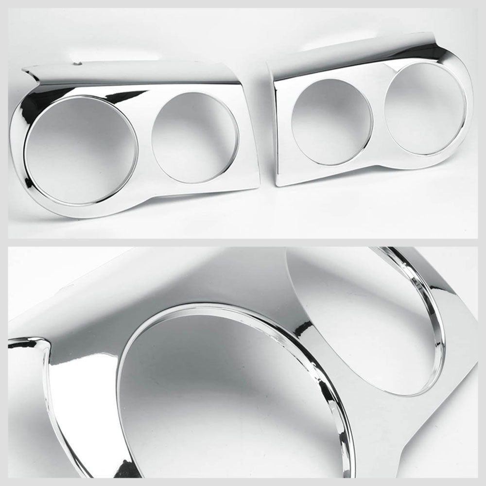 Pair Left & Right Glossy Chrome Headlight Cover Bezel Eyelid Trim For 05-10 Chrysler 300 C