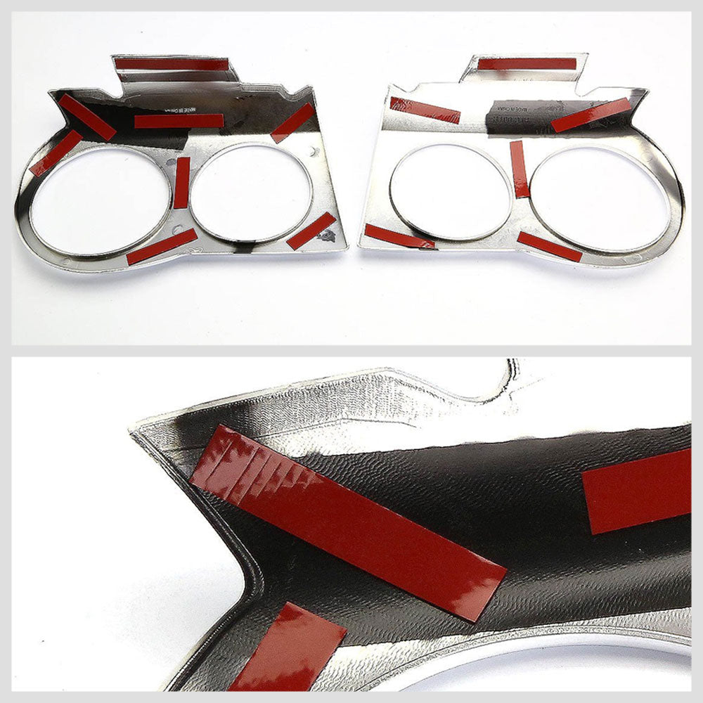 Pair Left & Right Glossy Chrome Headlight Cover Bezel Eyelid Trim For 05-10 Chrysler 300 C