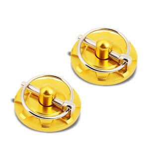 Gold Race Billet Style Aluminum Cosmetic Front Bonnet Hood Lock Pin+Cable+Tape-Hood/Bonnet-BuildFastCar