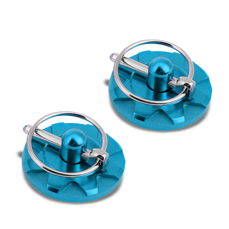 Light Blue Racing Billet Style Cosmetic Front Bonnet Hood Lock Pin+Cable+Tape-Hood/Bonnet-BuildFastCar