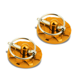Orange Race Billet Style Aluminum Cosmetic Front Bonnet Hood Lock Pin+Cable+Tape-Hood/Bonnet-BuildFastCar
