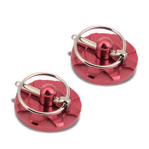 Pink Race Billet Style Aluminum Cosmetic Front Bonnet Hood Lock Pin+Cable+Tape-Hood/Bonnet-BuildFastCar
