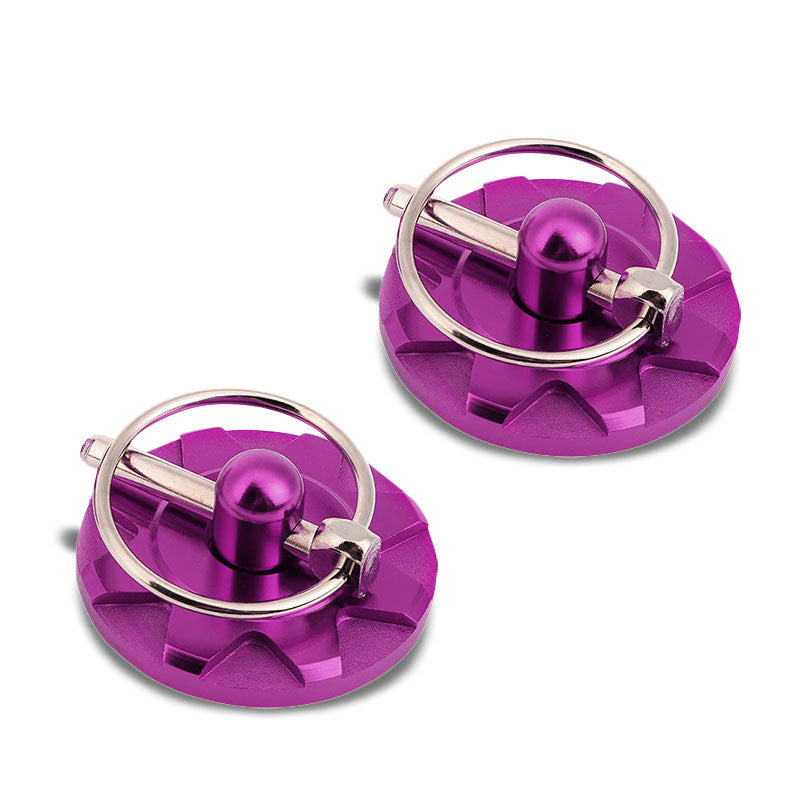 Purple Race Billet Style Aluminum Cosmetic Front Bonnet Hood Lock Pin+Cable+Tape-Hood/Bonnet-BuildFastCar