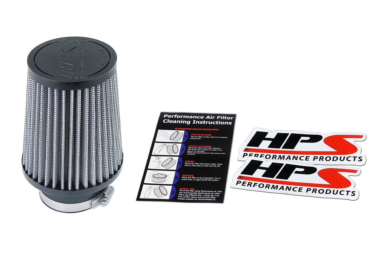 HPS Performance Universal Air Filter 2.5" ID, 5.5" Element Length, 7.25" Overall Length HPS-4295-Filter-BuildFastCar