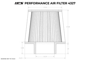 HPS Round Tapered Pre-Oiled Dual Layers Woven Cotton Air Filter 2.75" ID, 7" Element Length, 7.62" Overall Length HPS-4327