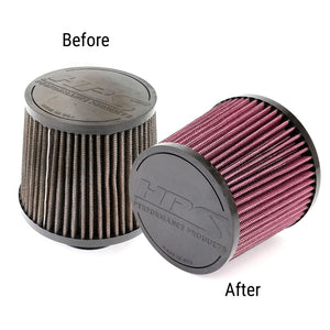 HPS Cabin Intake Air Filter Cleaning & Synthetic Oil Recharge Kit Spray Bottle [Red Dye Color]