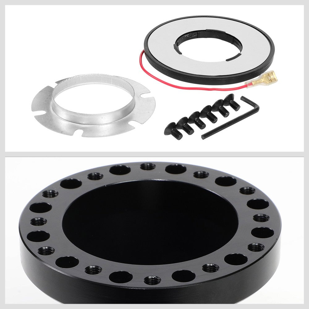 Black 70/74mm 6-Bolt Aluminum Race Steering Wheel Hub Adapter For 92-97 F-150