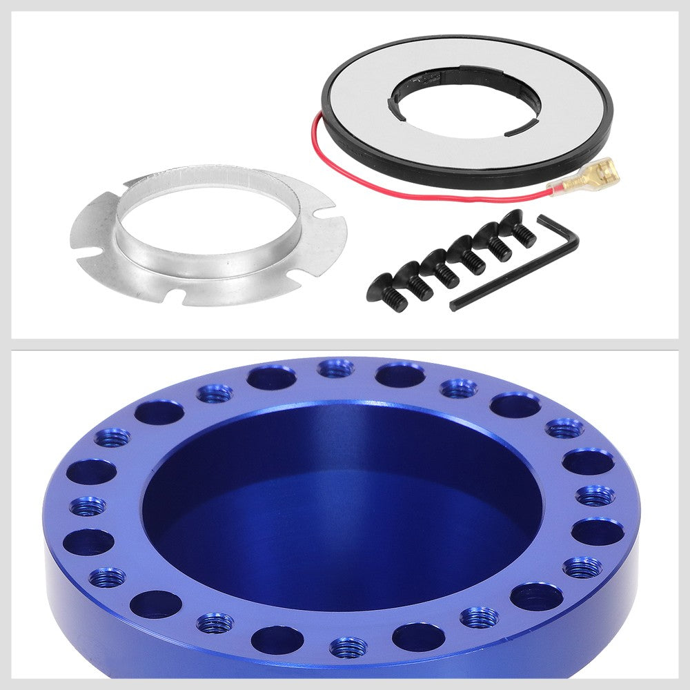 Blue 70/74mm 6-Bolt Aluminum Race Steering Wheel Hub Adapter For 92-97 F-250