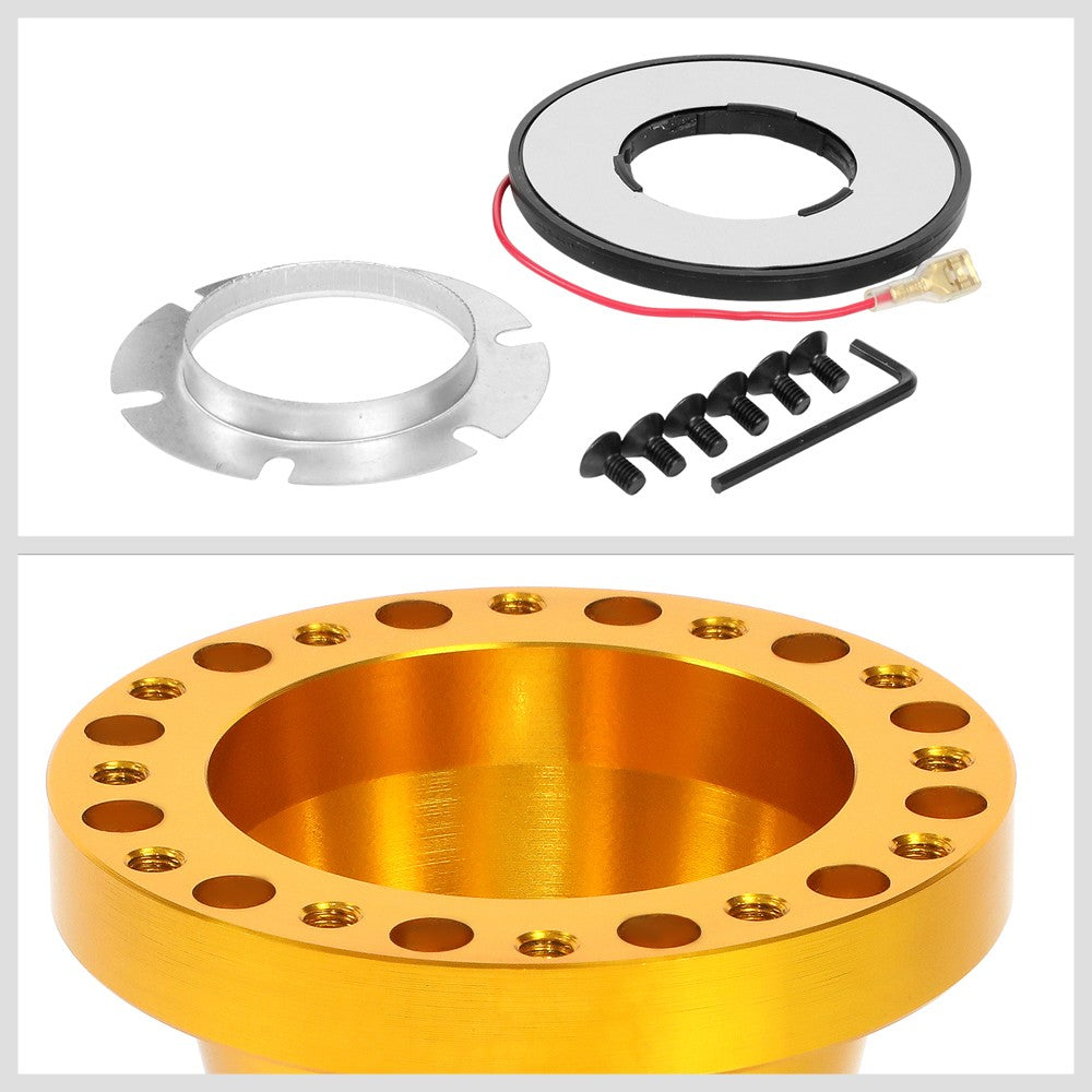 Gold 70/74mm 6-Bolt Aluminum Race Steering Wheel Hub Adapter For 92-97 F-350