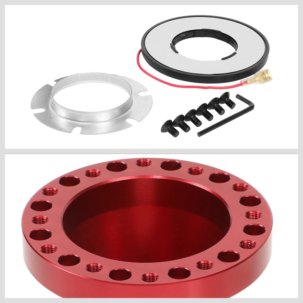 Red 70/74mm 6-Bolt Aluminum Race Steering Wheel Hub Adapter For 92-97 Ranger