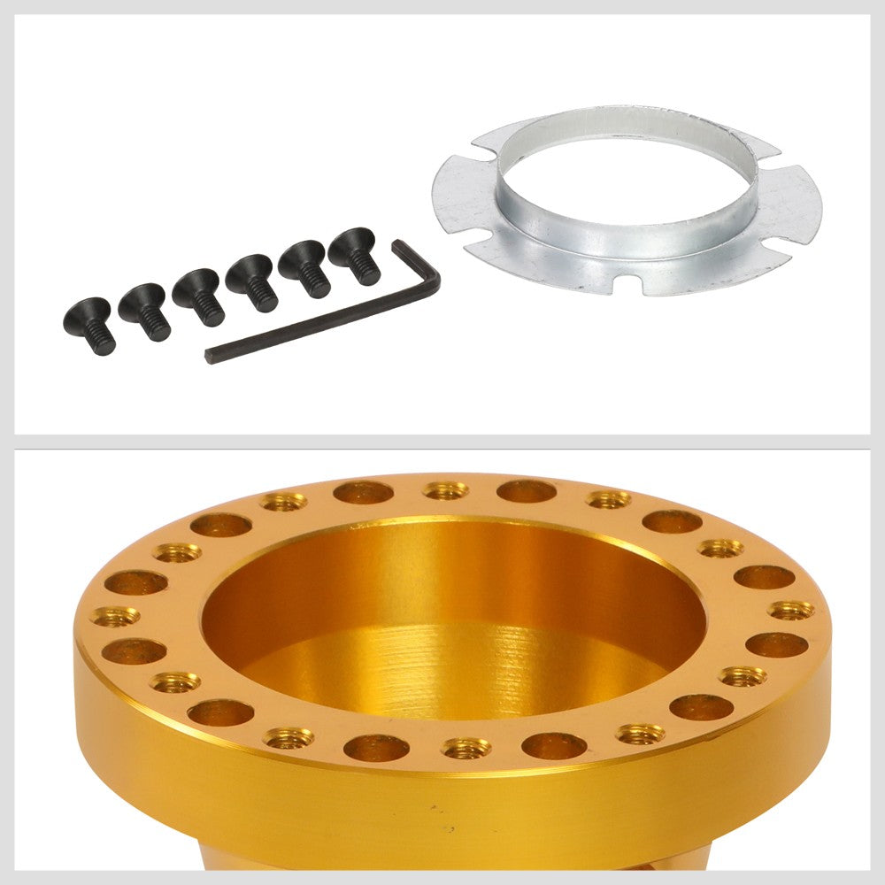 Gold 70/74mm 6-Bolt Aluminum Race Steering Wheel Hub Adapter For 80-05 Camaro