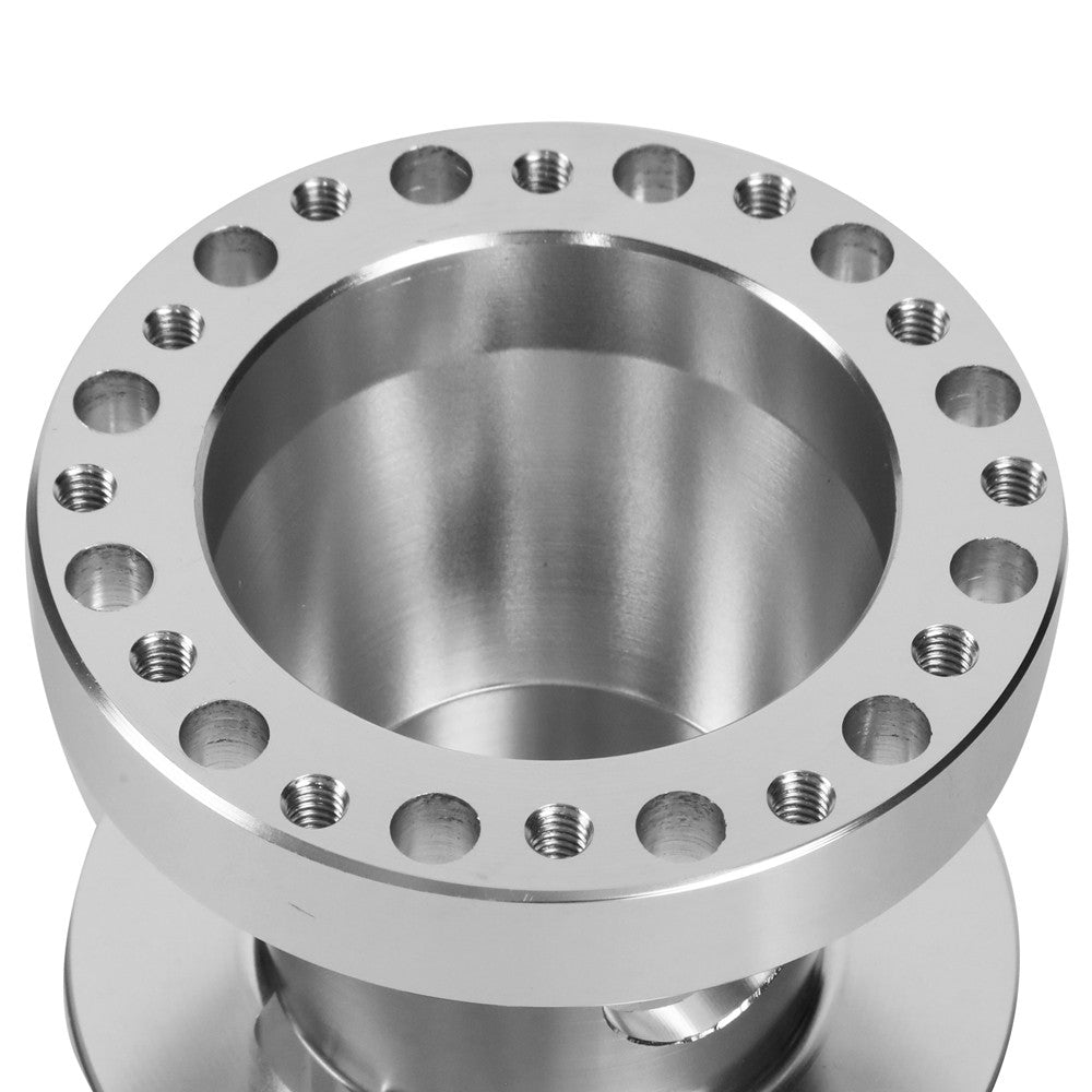 Silver 70/74mm 6-Bolt Aluminum Race Steering Wheel Hub Adapter For 80-05 Camaro