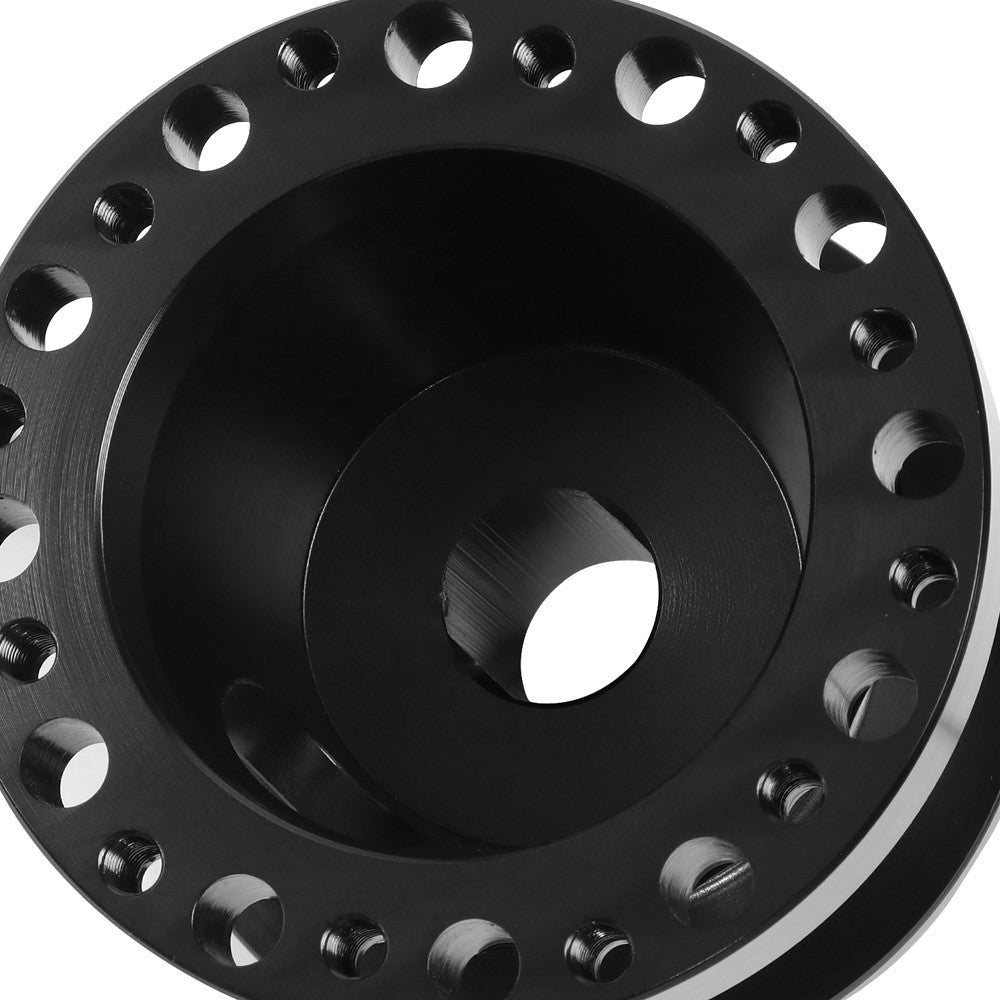 Black 70/74mm 6-Bolt Aluminum Race Steering Wheel Hub Adapter For 84-04 Mustang