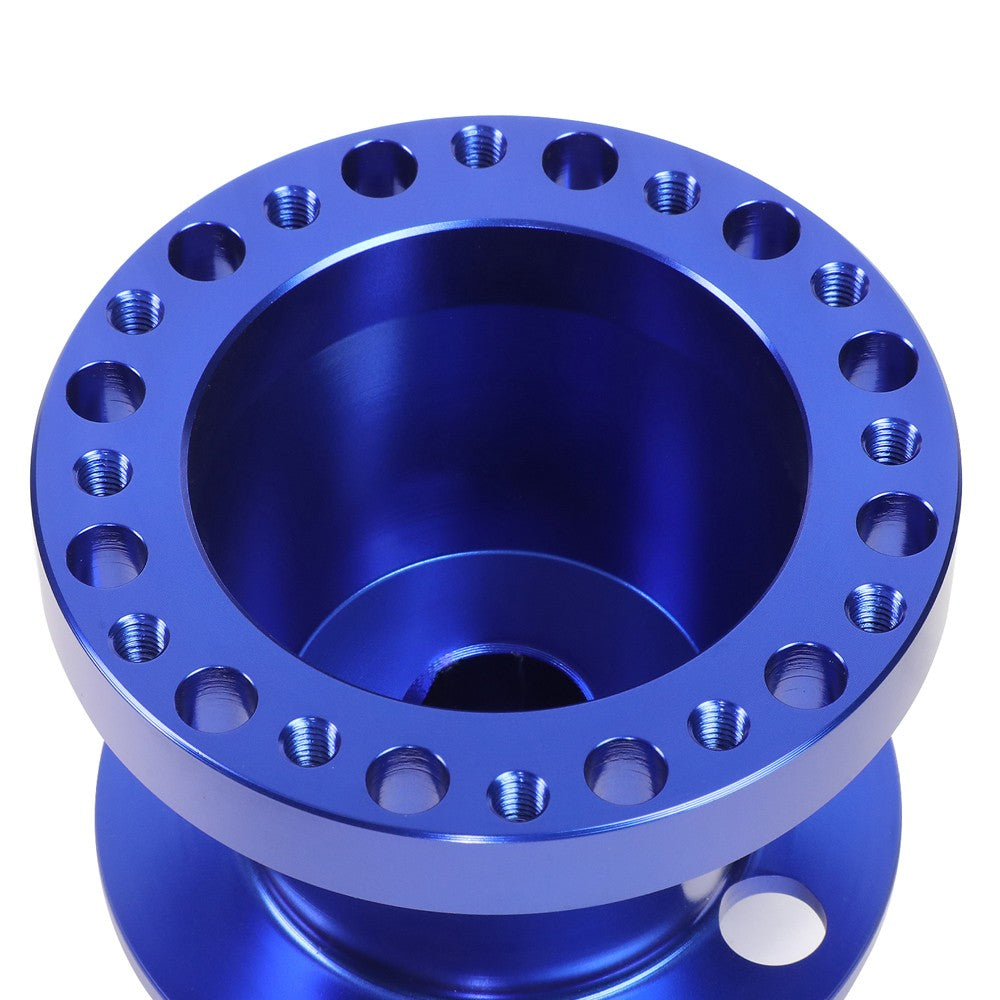 Blue 70/74mm 6-Bolt Aluminum Race Steering Wheel Hub Adapter For 84-04 Mustang