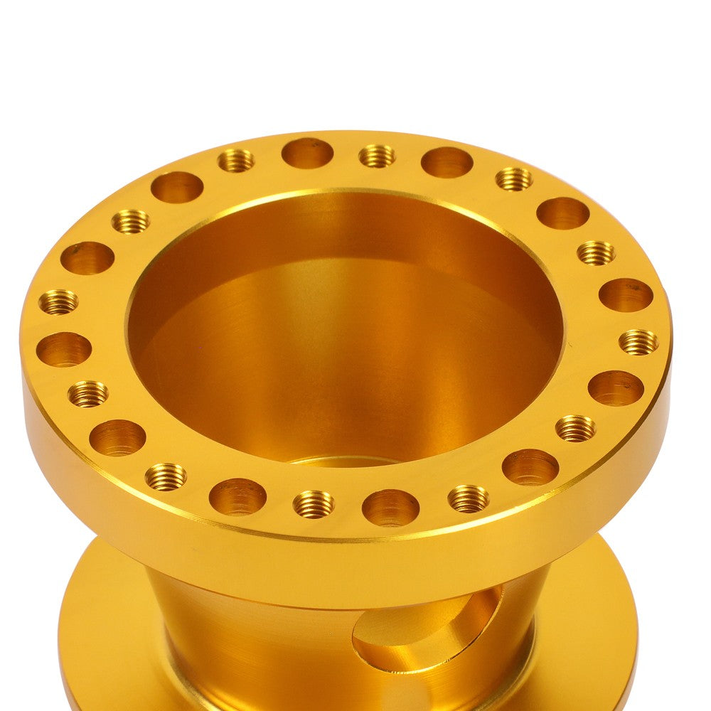 Gold 70/74mm 6-Bolt Aluminum Race Steering Wheel Hub Adapter For 84-04 Mustang