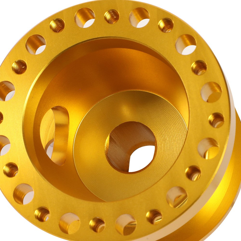 Gold 70/74mm 6-Bolt Aluminum Race Steering Wheel Hub Adapter For 84-04 Mustang