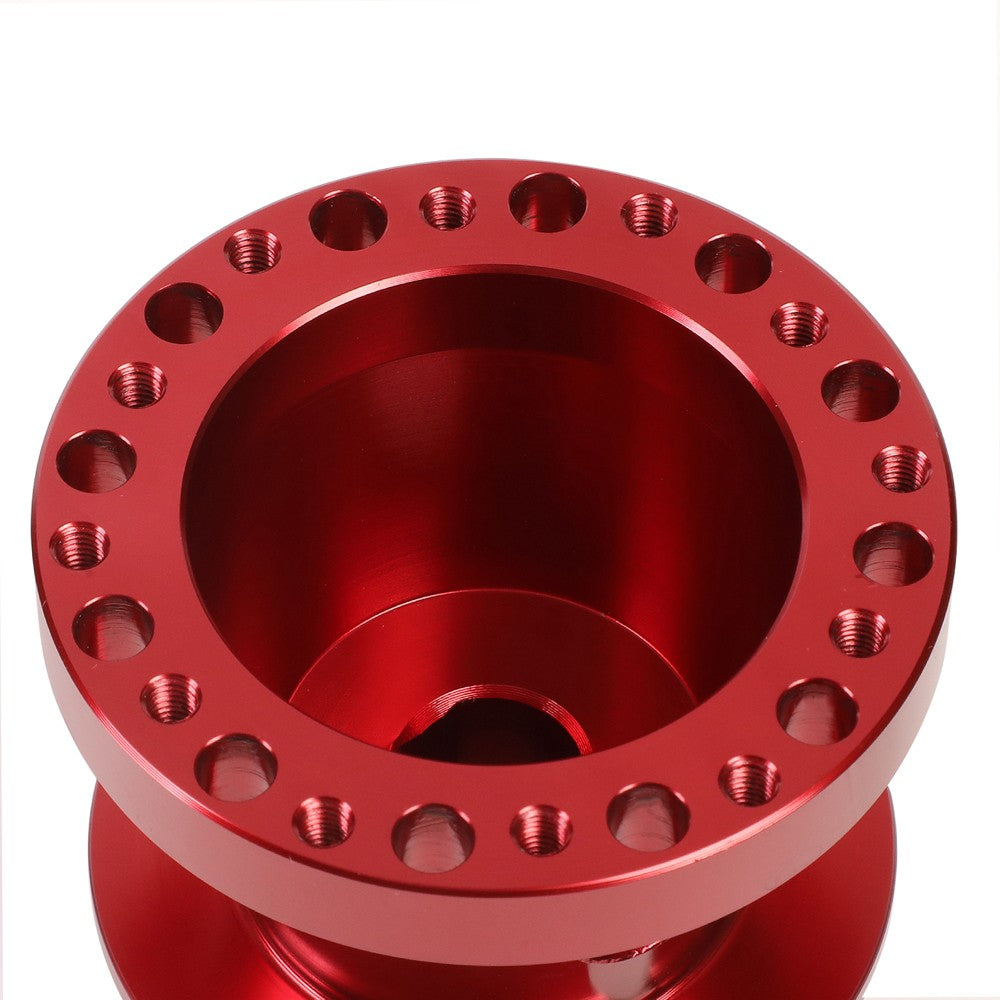 Red 70/74mm 6-Bolt Aluminum Race Steering Wheel Hub Adapter For 84-04 Mustang