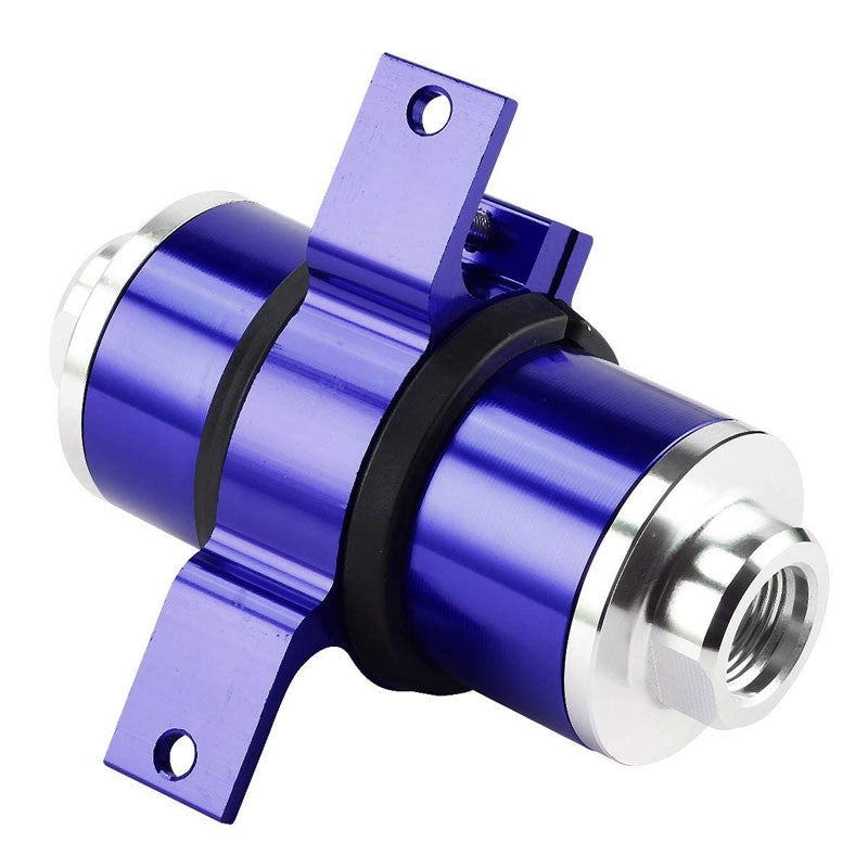 Universal Blue 30 Microns Aluminum Washable Inline Fuel/Oil Filter+Bracket Kit-Performance-BuildFastCar