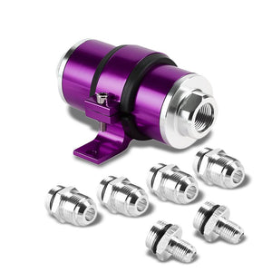 Universal Purple 30 Microns Aluminum Washable Inline Fuel/Oil Filter+Bracket Kit-Performance-BuildFastCar