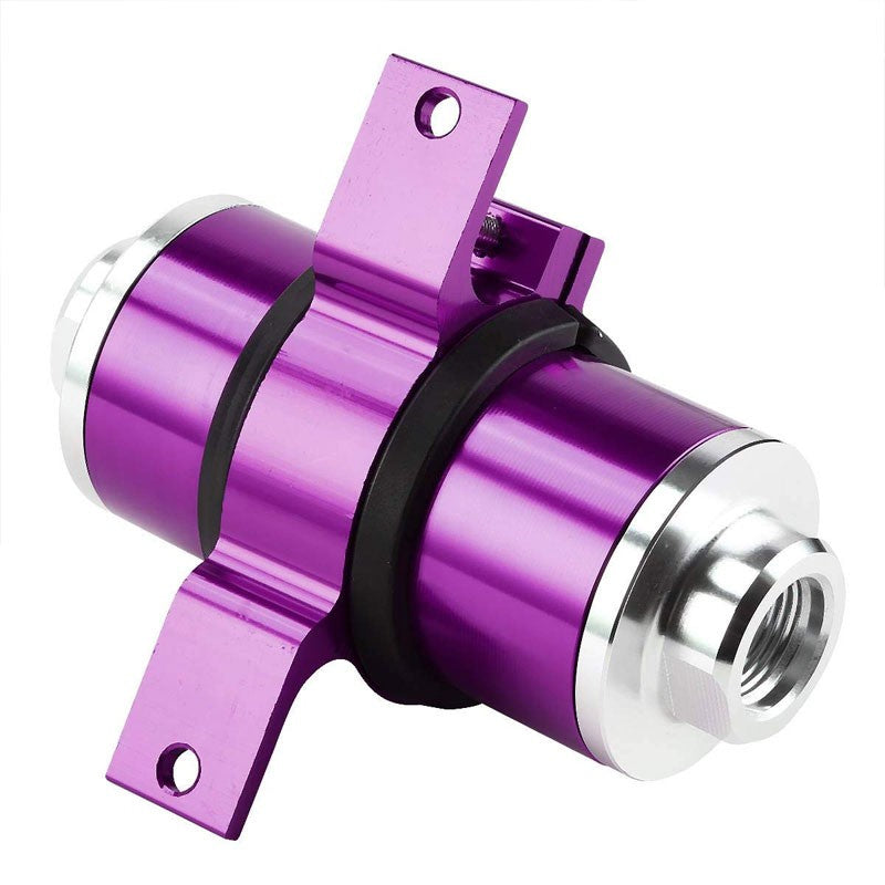 Universal Purple 30 Microns Aluminum Washable Inline Fuel/Oil Filter+Bracket Kit-Performance-BuildFastCar