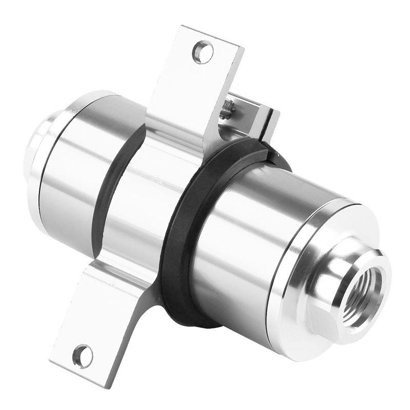 Universal Silver 30 Microns Aluminum Washable Inline Fuel/Oil Filter+Bracket Kit-Performance-BuildFastCar