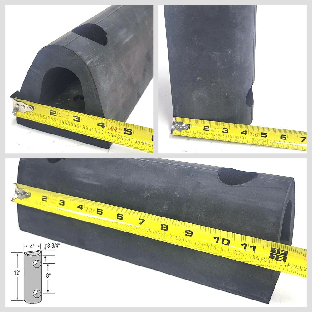 D-Shape 2 Hole 12" x 4" x 4" Extruded Dock Bumper BFC-TTP-DBUMP-03