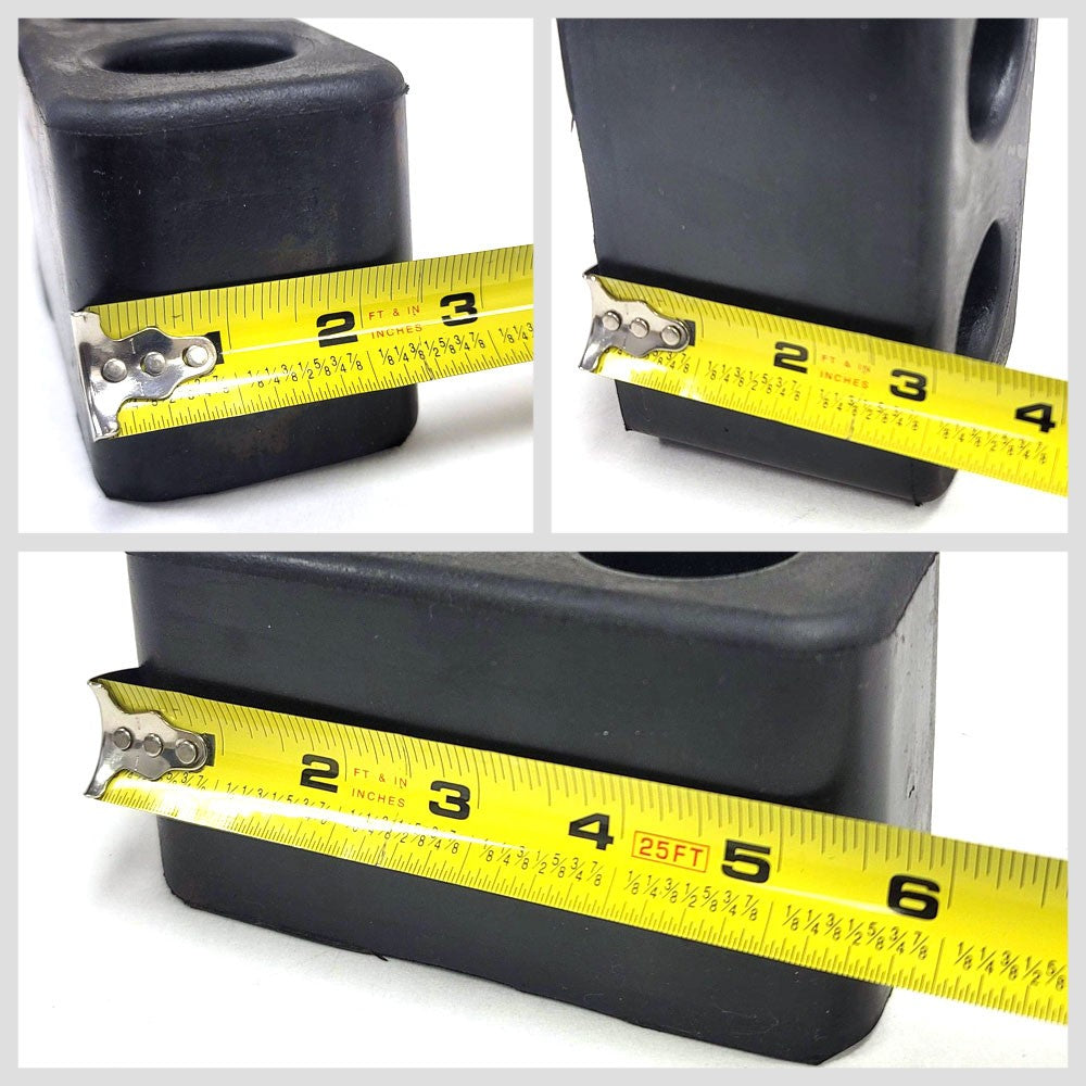 Rectangular 2 Hole 6" x 2-3/4" x 3" Molded Dock Bumper BFC-TTP-DBUMP-09
