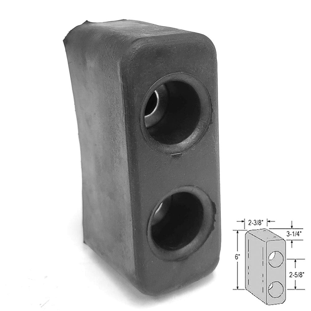 Rectangular 2 Hole 6" x 2-3/8" x 3-1/4" Molded Dock Bumper BFC-TTP-DBUMP-11