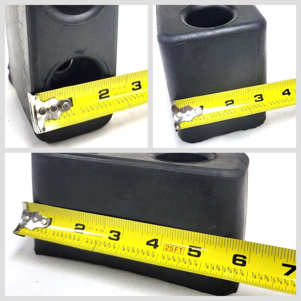 Rectangular 2 Hole 6" x 2-3/8" x 3-1/4" Molded Dock Bumper BFC-TTP-DBUMP-11