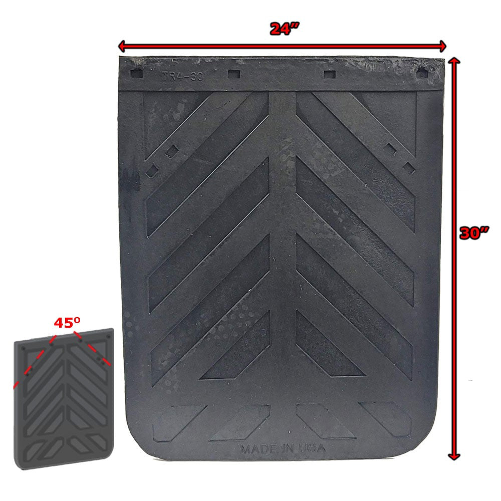 2X Aurora 30"x24" Chevron Mud Flap Guard+Mount+Straight Hanger 2430CD Smei Truck