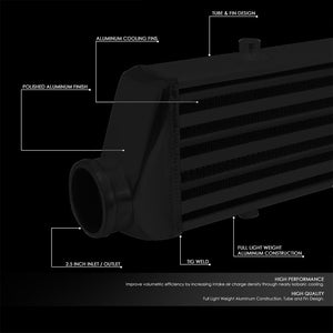Universal Black Aluminum Tube & Fin 27.25"L Turbo Front Mount Style Intercooler-Performance-BuildFastCar