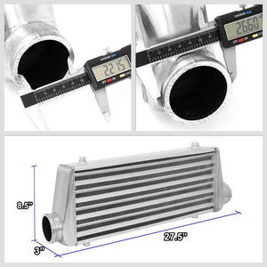 Universal Silver Aluminum Tube & Fin 27.675L Turbo Front Mount Style Intercooler-Performance-BuildFastCar