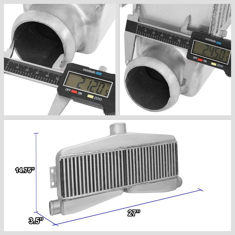 Silver Aluminum Bar & Plate 27.50" W Intercooler For 07-14 Chevrolet Silverado-Cooling Systems-BuildFastCar-BFC-INTCOOL-BPTY1-SL