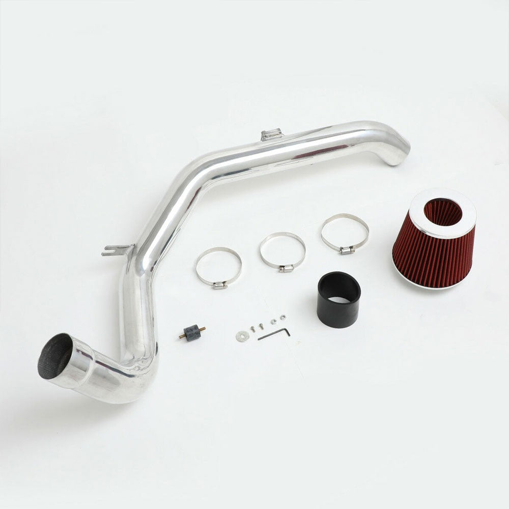 Polish Aluminum/Red Cone Filter Cold Air Intake Kit For 06-12 Eclipse 2.4L L4