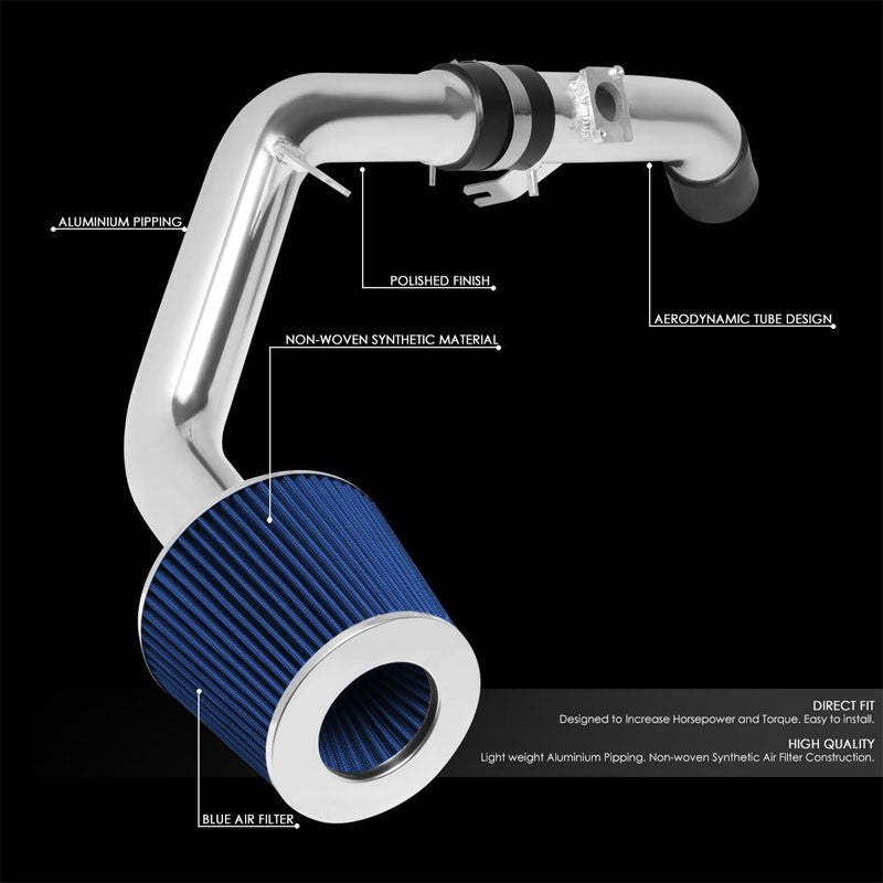 2.75" Polish Pipe Blue Cone Filter Cold Air Intake Kit For 06-12 Eclipse GT V6-Performance-BuildFastCar