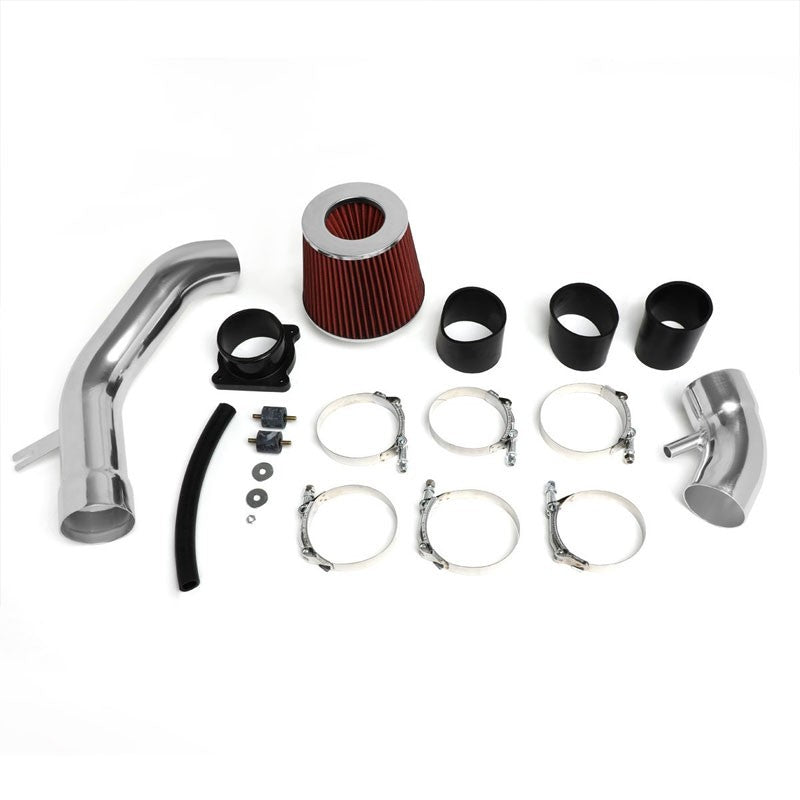 2.75" Polish Pipe Red Cone Filter Cold Air Intake Kit For 02-06 Sentra SE-R-Performance-BuildFastCar