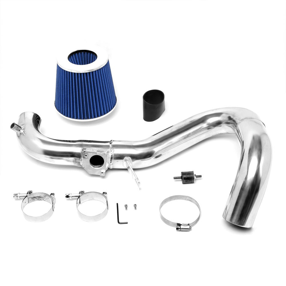 Polish Aluminum/Blue Cone Filter Cold Air Intake Kit For 07-09 Toyota Yaris XP90