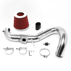 Polish Aluminum/Red Cone Filter Cold Air Intake Kit For 07-09 Toyota Yaris XP90