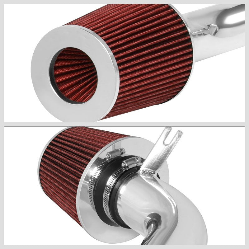 3.00" Polish Pipe Red Cone Filter Cold Air Intake Kit For 07-09 Toyota Camry L4-Performance-BuildFastCar