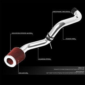 3.00" Polish Pipe Red Cone Filter Cold Air Intake Kit For 07-09 Toyota Camry V6-Performance-BuildFastCar