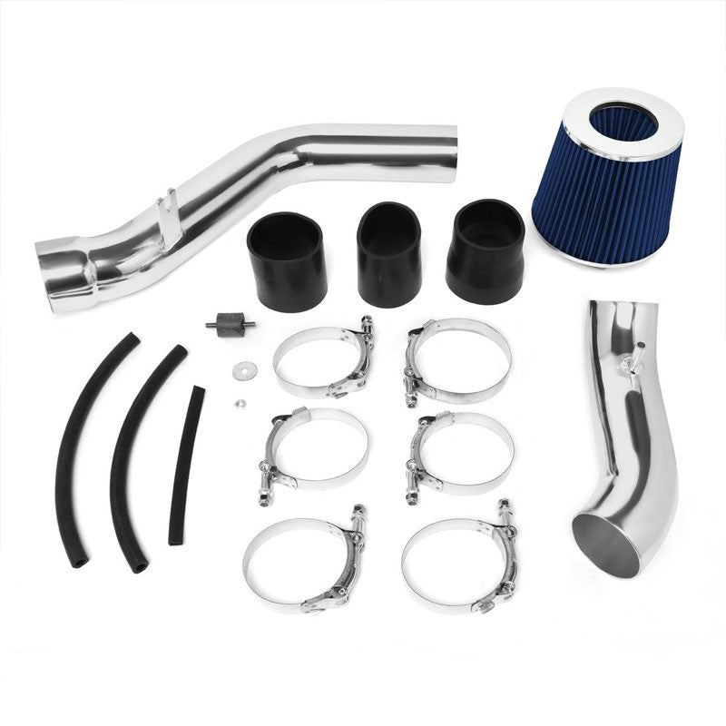 2.75" Polish Pipe Blue Cone Filter Cold Air Intake Kit For 03-08 Tiburon 2.0L-Performance-BuildFastCar