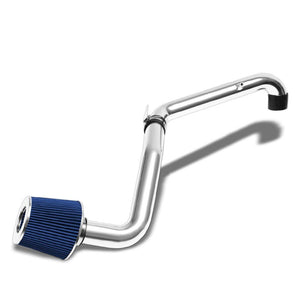 2.50" Polish Pipe Blue Cone Filter Cold Air Intake Kit For 96-00 Civic CX DX LX-Performance-BuildFastCar
