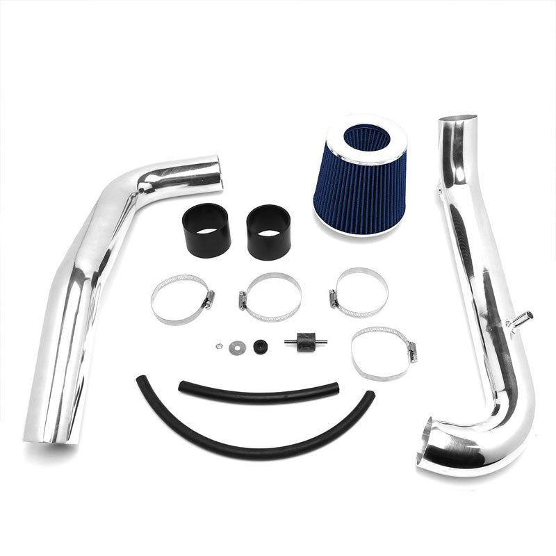 2.50" Polish Pipe Blue Cone Filter Cold Air Intake Kit For 96-00 Civic CX DX LX-Performance-BuildFastCar
