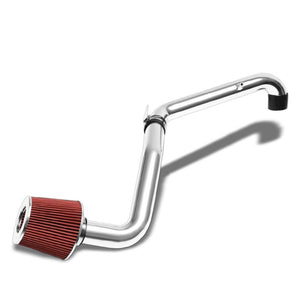 2.50" Polish Pipe Red Cone Filter Cold Air Intake Kit For 96-00 Civic CX DX LX-Performance-BuildFastCar
